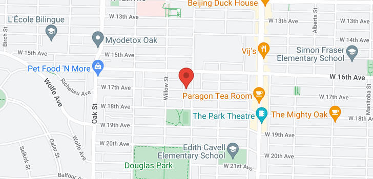 map of 102 717 W 17TH AVENUE